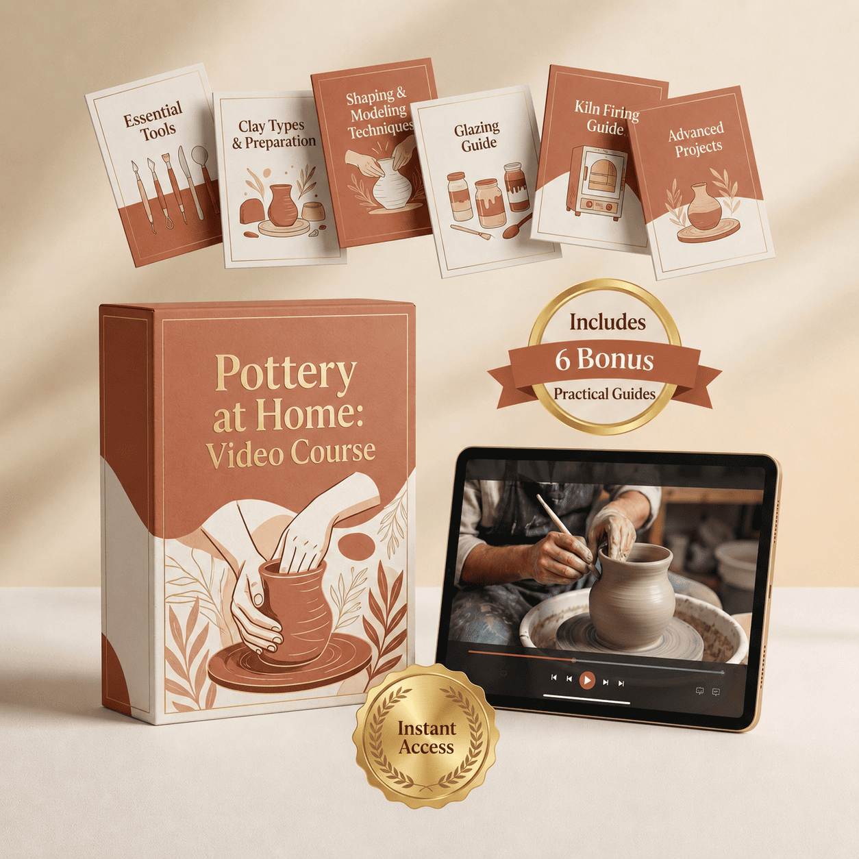 Pottery at Home: Complete Video Course + 6 Bonus Practical Guides